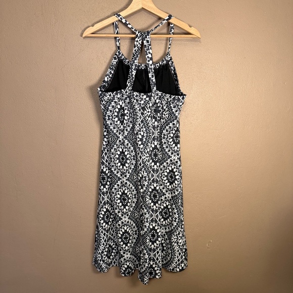 prAna Cali Dress Black & White Kaleidoscope Geometric Print Size XL Racerback - Picture 12 of 16